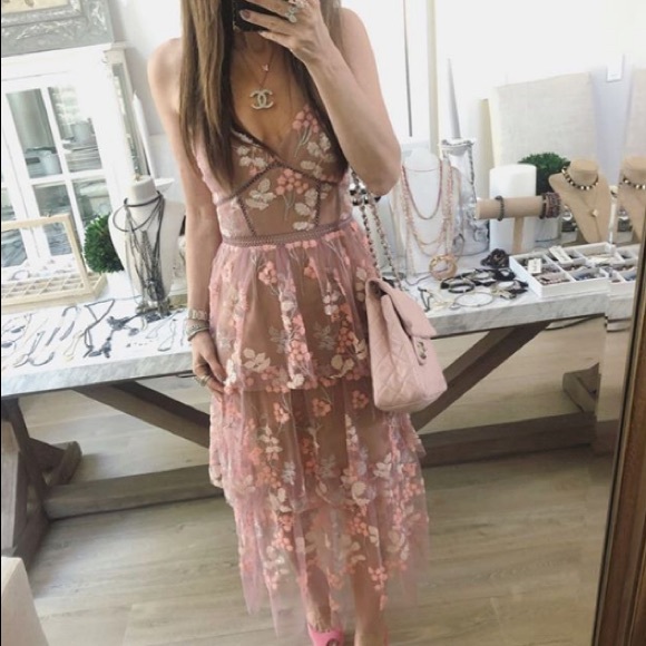 Self-Portrait Dresses & Skirts - $480 Self-Portrait Pink Floral Embellished Dress🌸